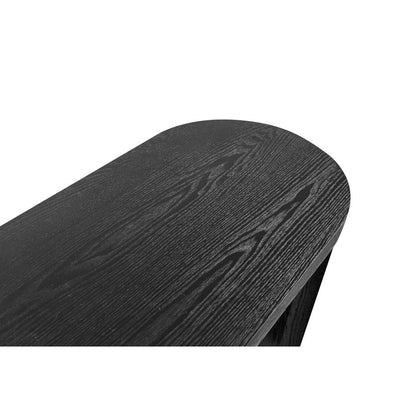 60" Black Wood Oval Pedestal Console Table HomeRoots