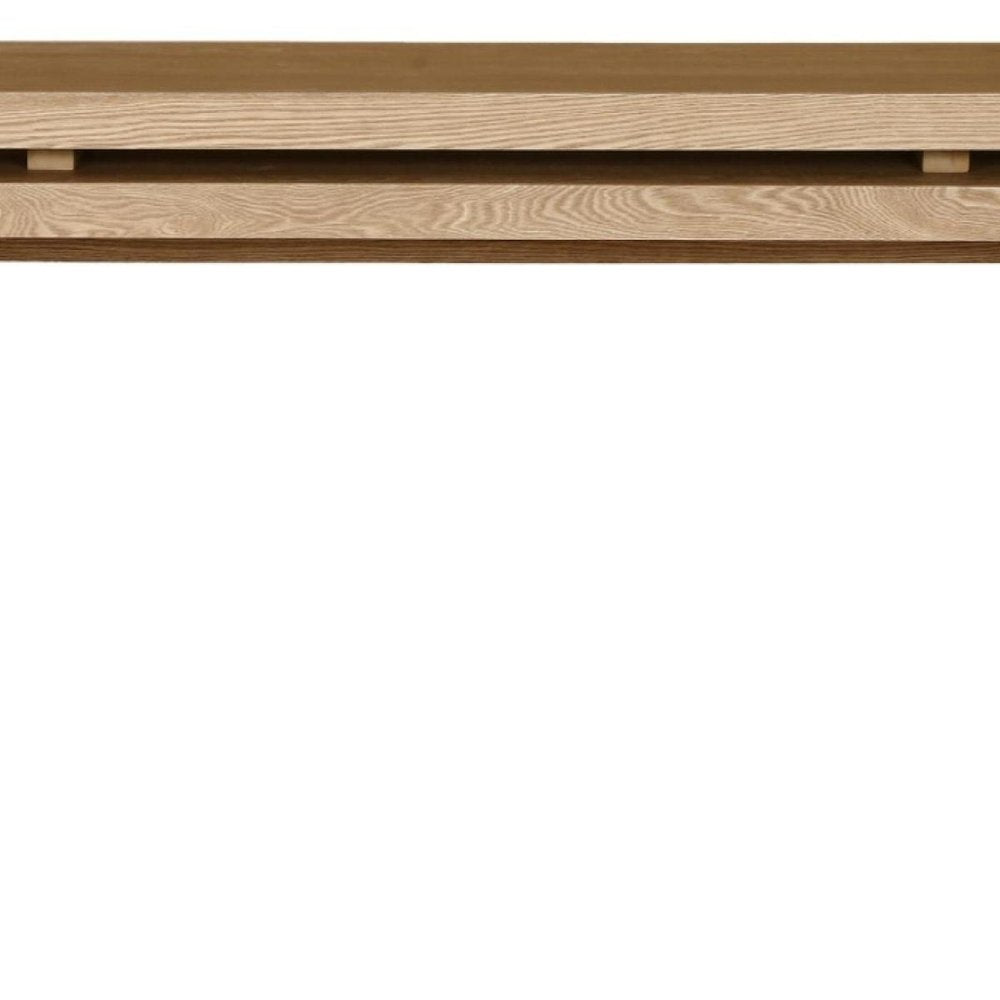 60" Brown Wood Double Surface Console Table HomeRoots