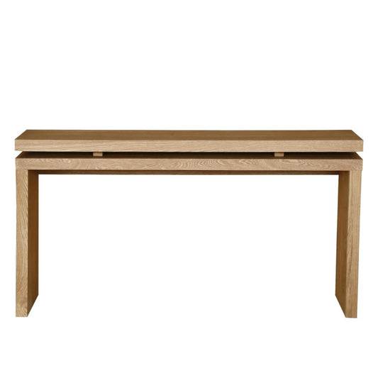 60" Brown Wood Double Surface Console Table