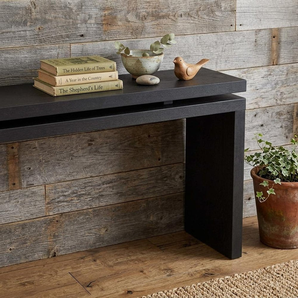 60" Brown Wood Double Surface Console Table — view 11
