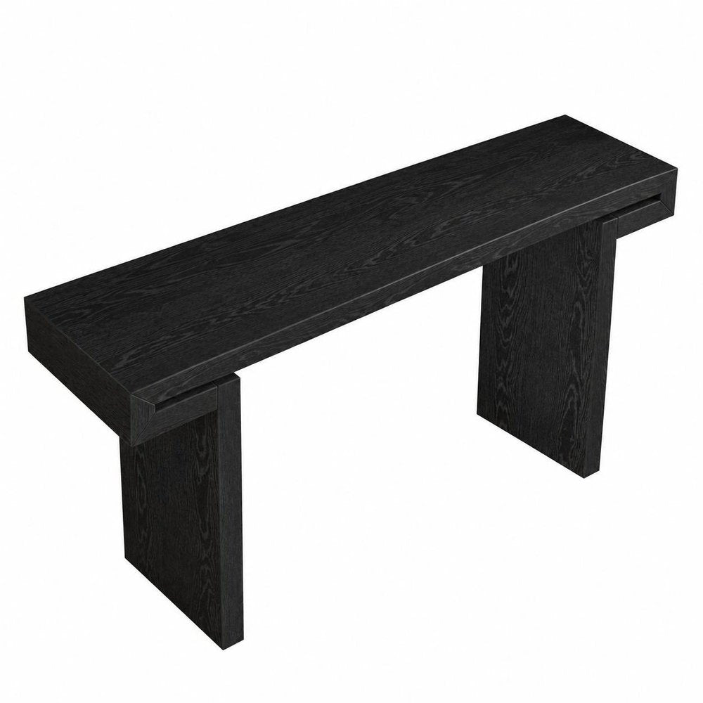 60" Natural Wood Pedestal Console Table — view 5