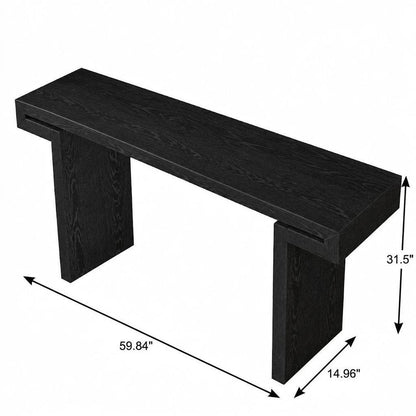 60" Natural Wood Pedestal Console Table