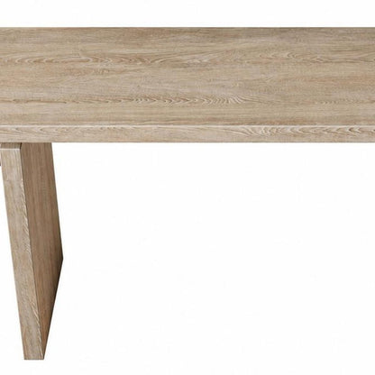 60" Natural Wood Pedestal Console Table