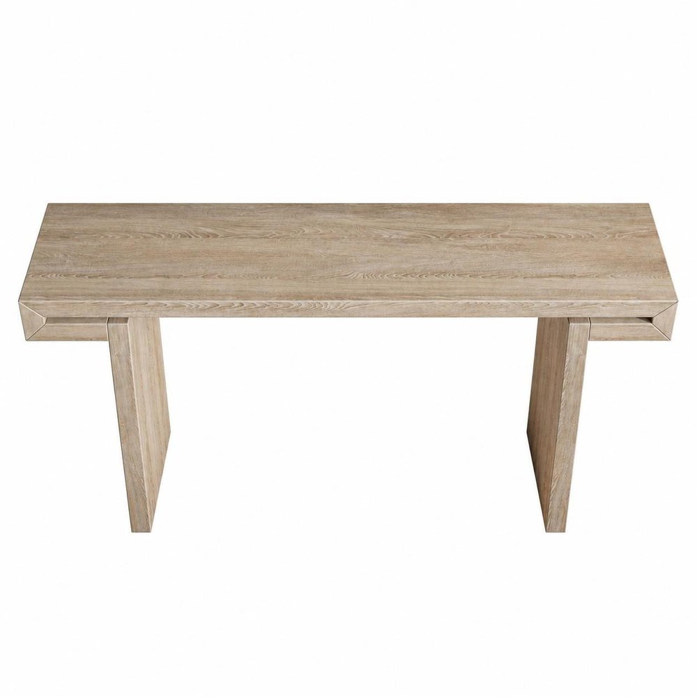 60" Natural Wood Pedestal Console Table — view 10