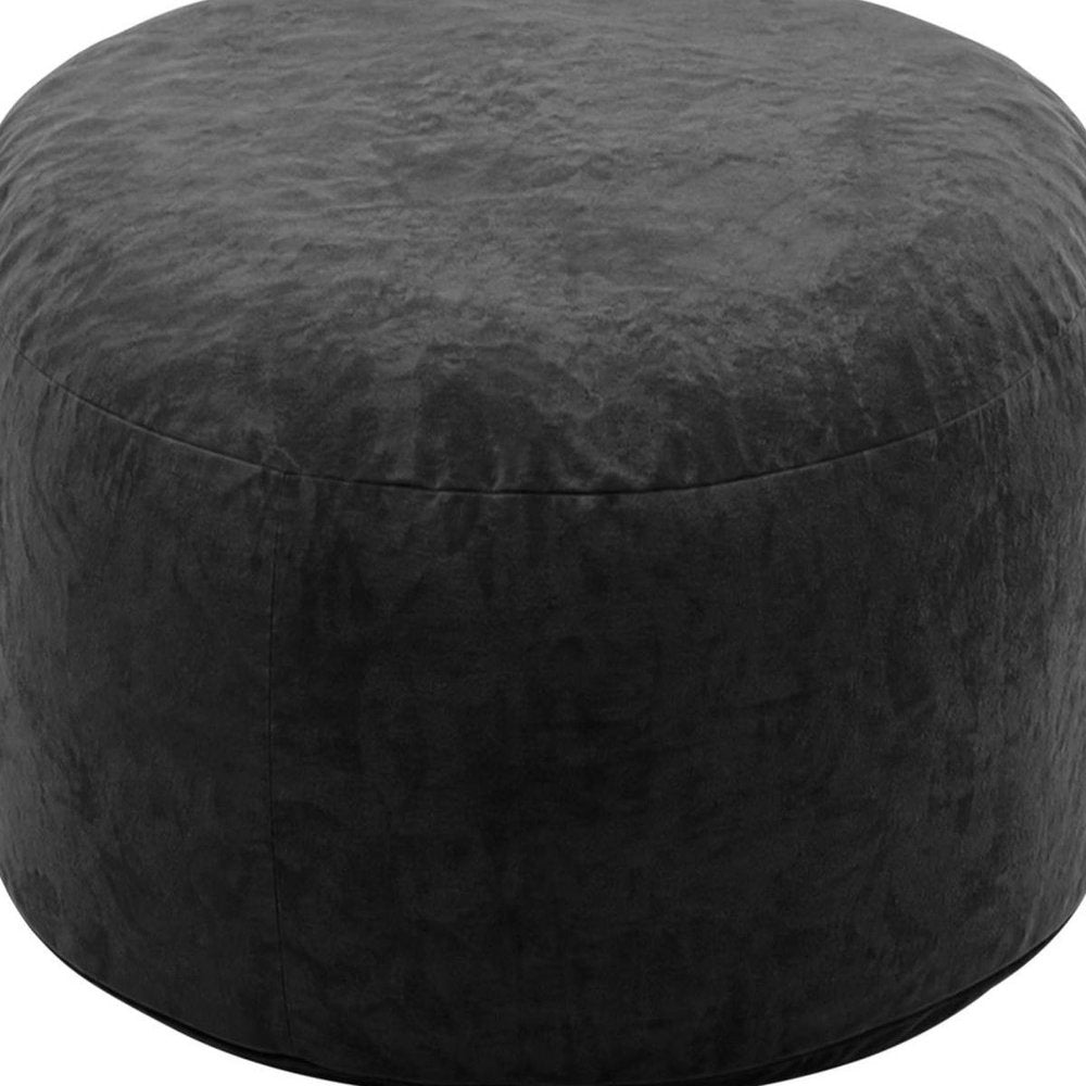 35" Black Upholstered Bean Bag Chair HomeRoots