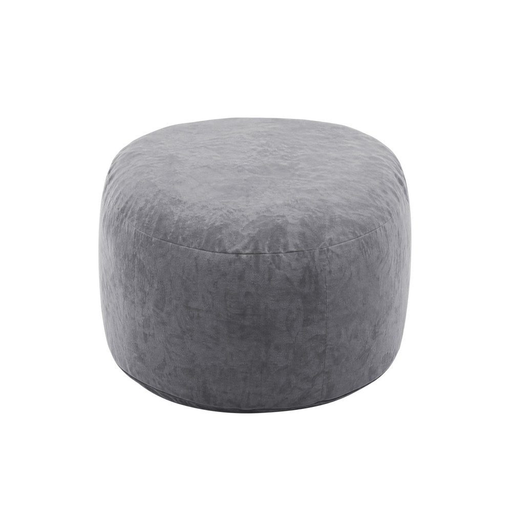 35" Gray Upholstered Bean Bag Chair HomeRoots