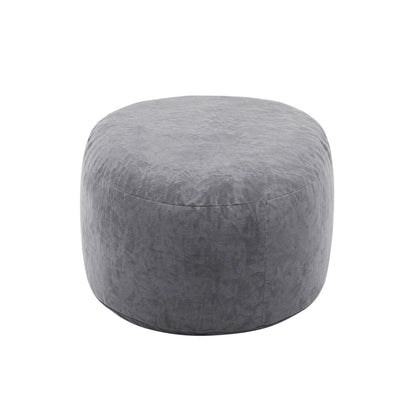 35" Gray Upholstered Bean Bag Chair HomeRoots