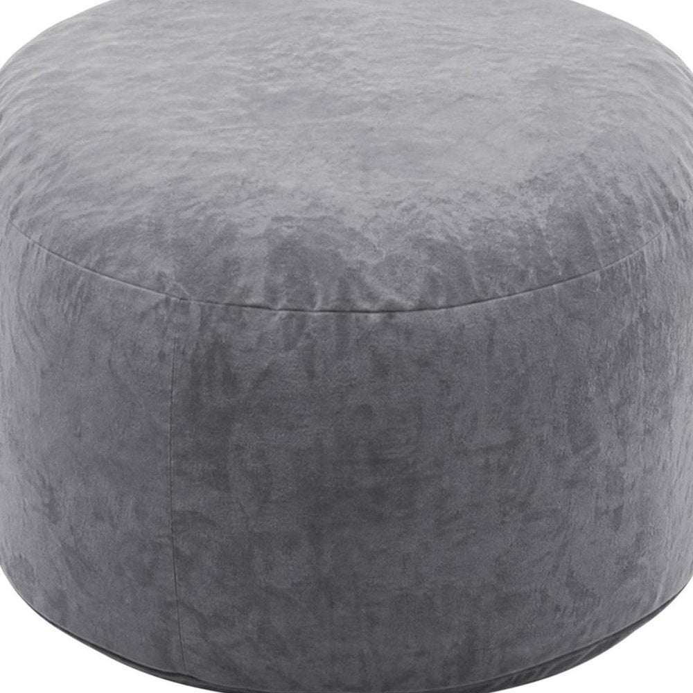 35" Gray Upholstered Bean Bag Chair — view 5