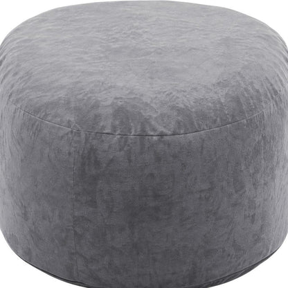 35" Gray Upholstered Bean Bag Chair HomeRoots