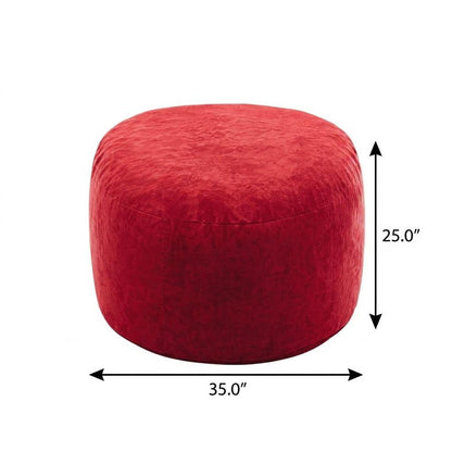 35" Red Upholstered Bean Bag Chair HomeRoots