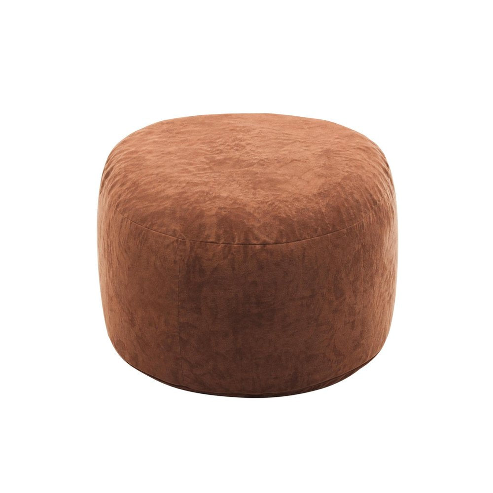 35" Brown Upholstered Bean Bag Chair — view 1