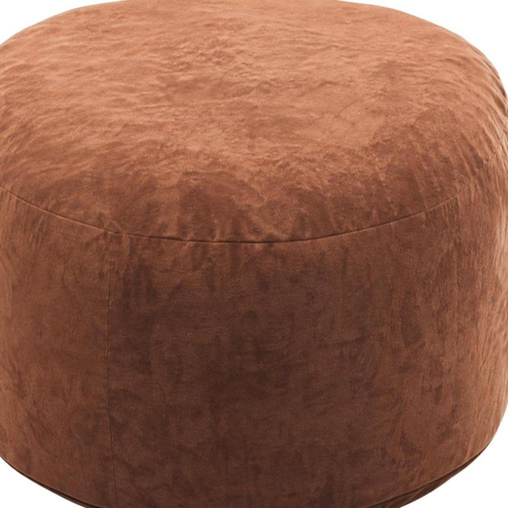 35" Brown Upholstered Bean Bag Chair — view 5