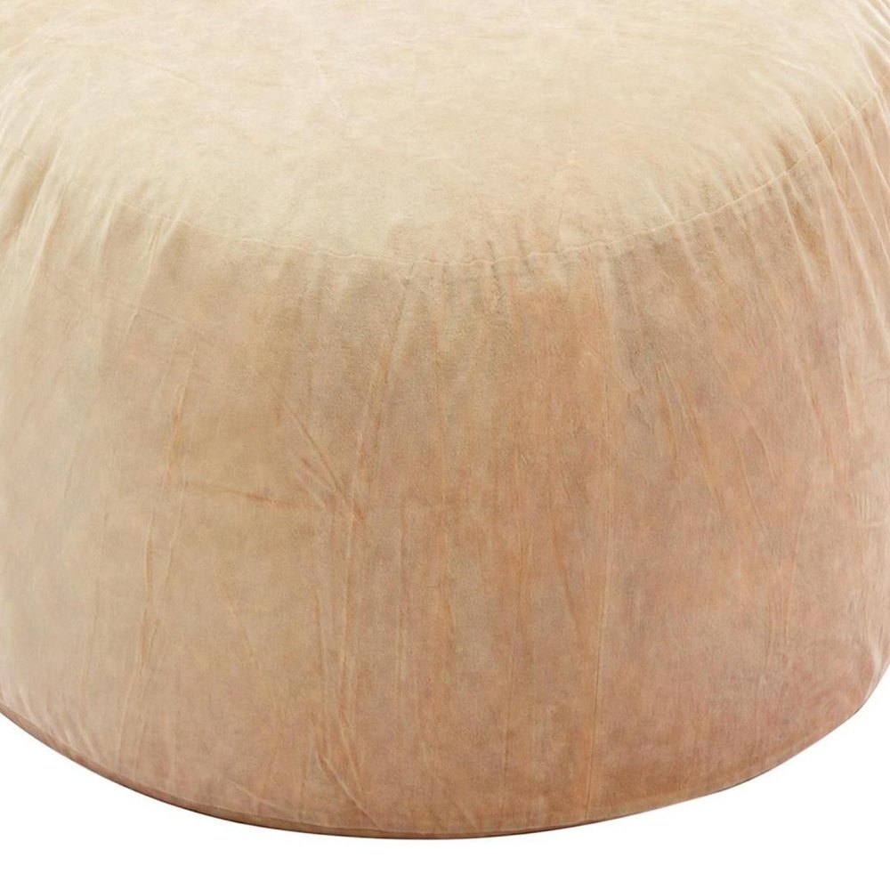 35" Camel Upholstered Bean Bag Chair — view 3