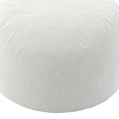 35" White Upholstered Bean Bag Chair HomeRoots