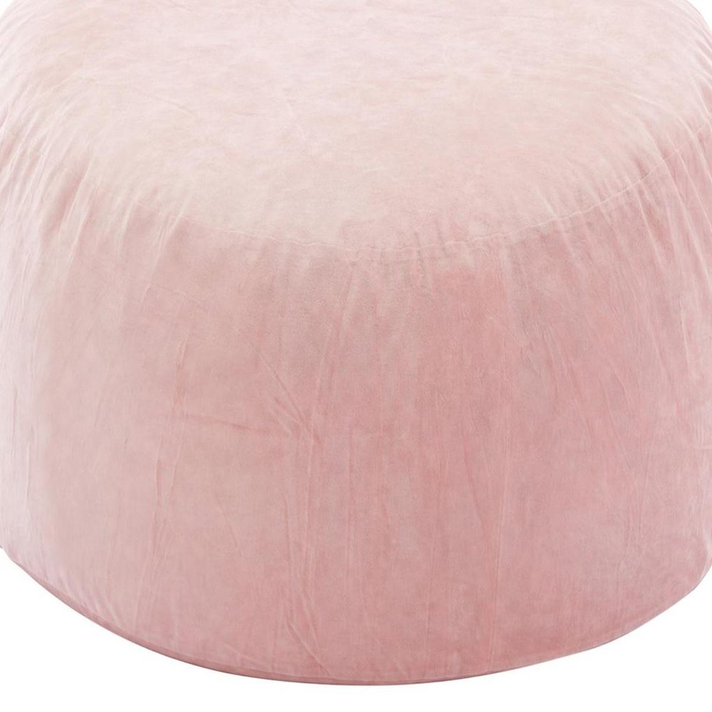 35" Pink Upholstered Bean Bag Chair HomeRoots