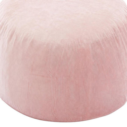 35" Pink Upholstered Bean Bag Chair HomeRoots