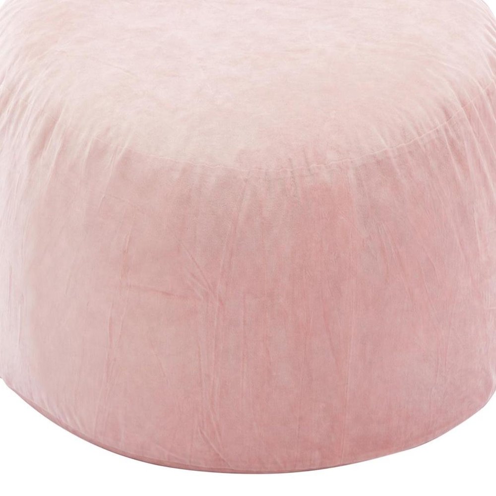 35" Pink Upholstered Bean Bag Chair HomeRoots