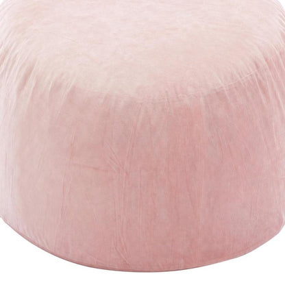 35" Pink Upholstered Bean Bag Chair HomeRoots