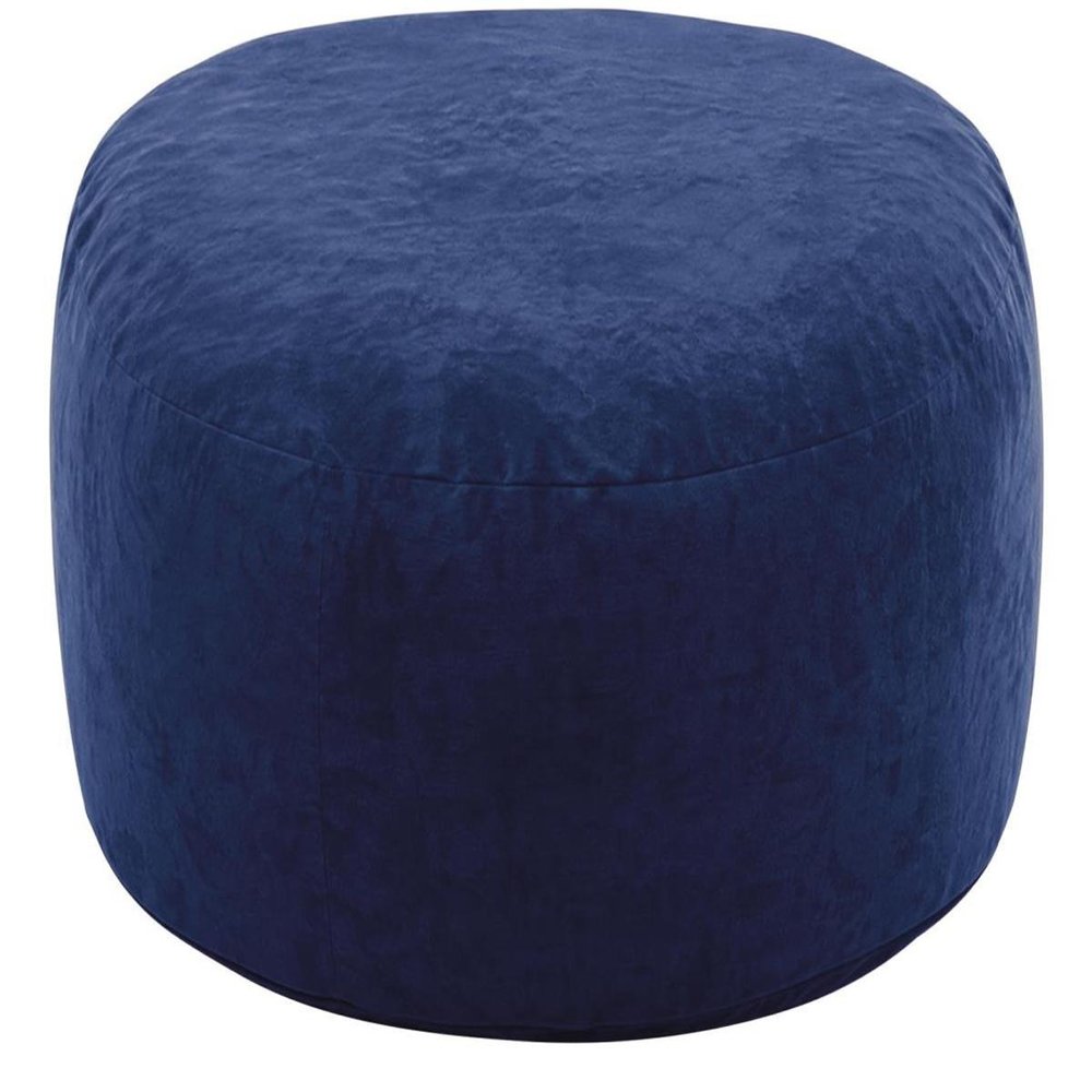 35" Blue Upholstered Bean Bag Chair HomeRoots