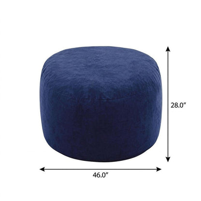 46" Blue Upholstered Bean Bag Chair HomeRoots