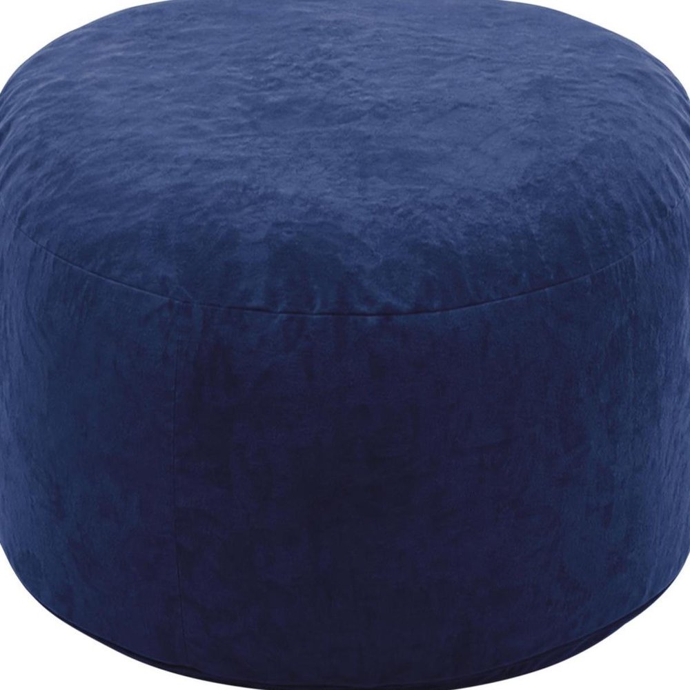 46" Blue Upholstered Bean Bag Chair HomeRoots