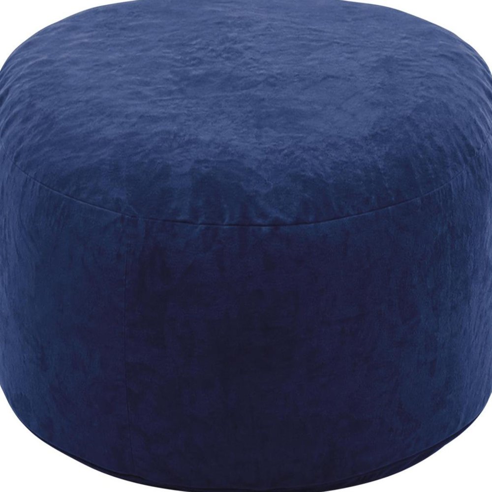 46" Blue Upholstered Bean Bag Chair HomeRoots
