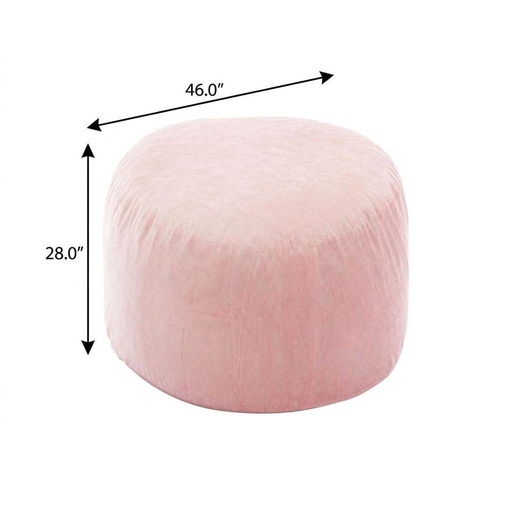 46" Pink Upholstered Bean Bag Chair HomeRoots
