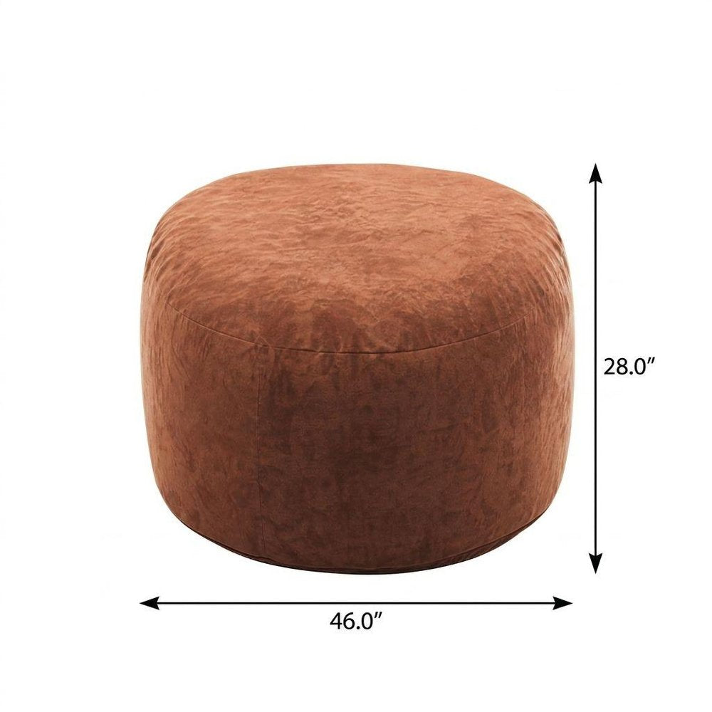 46" Brown Upholstered Bean Bag Chair HomeRoots
