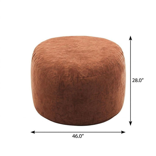 46" Brown Upholstered Bean Bag Chair