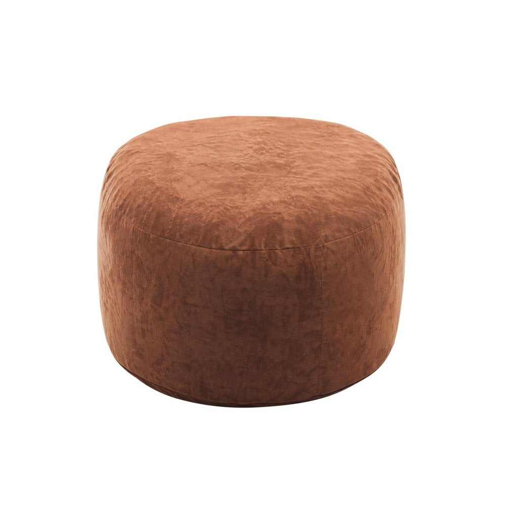 46" Brown Upholstered Bean Bag Chair — view 3