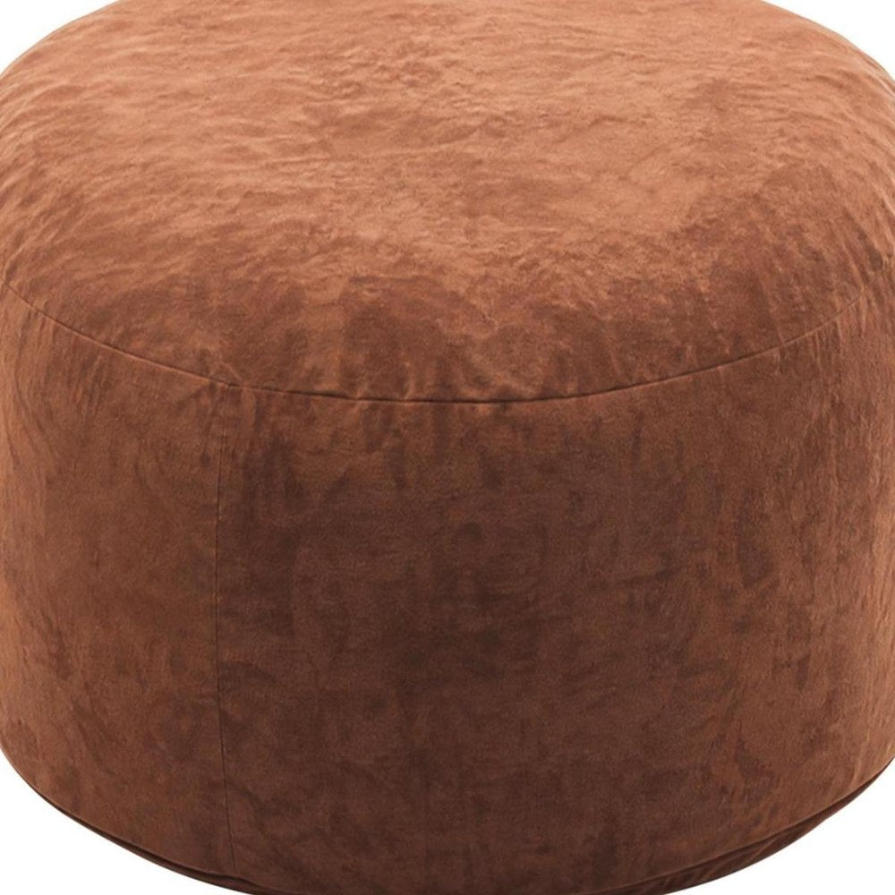 46" Brown Upholstered Bean Bag Chair — view 4