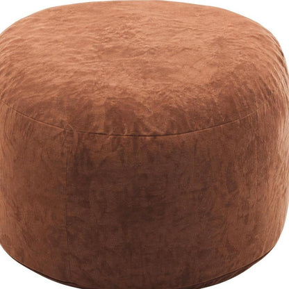 46" Brown Upholstered Bean Bag Chair