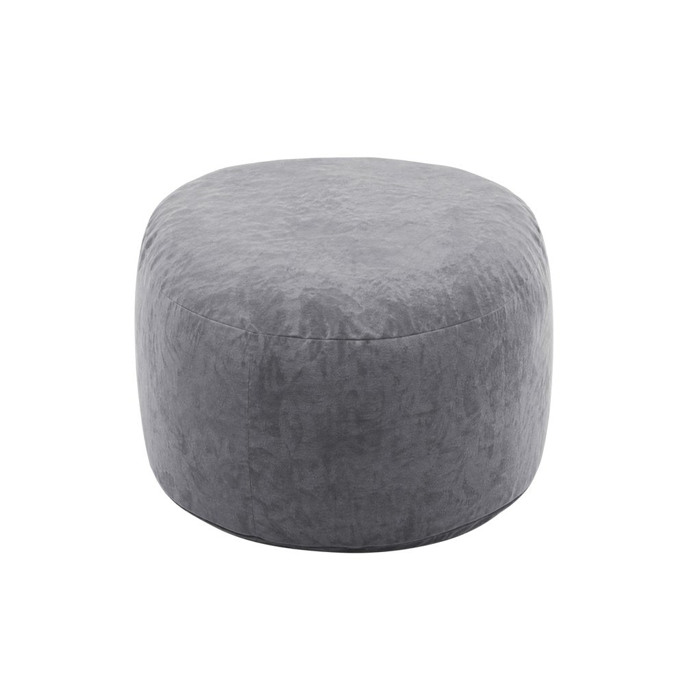 46" Gray Upholstered Bean Bag Chair HomeRoots