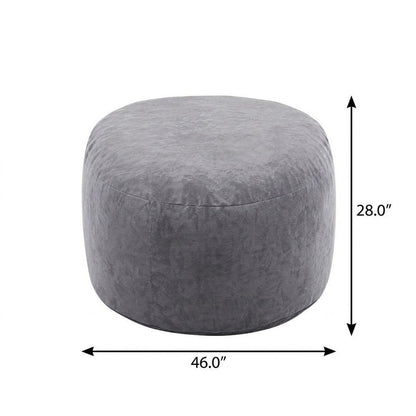 46" Gray Upholstered Bean Bag Chair HomeRoots
