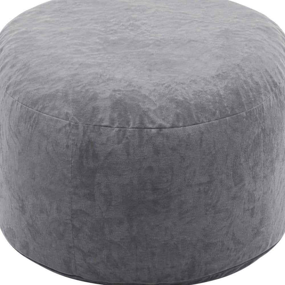 46" Gray Upholstered Bean Bag Chair — view 5