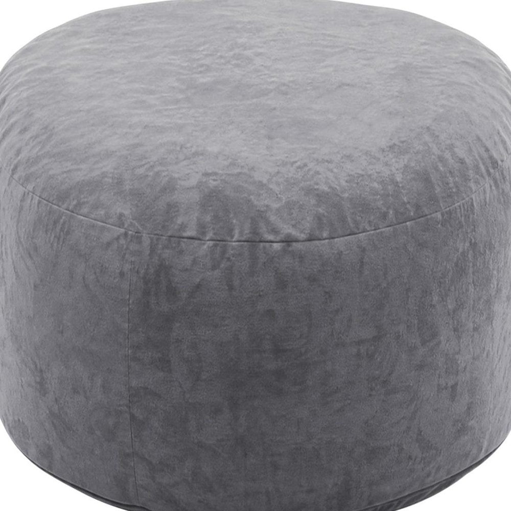 46" Gray Upholstered Bean Bag Chair HomeRoots