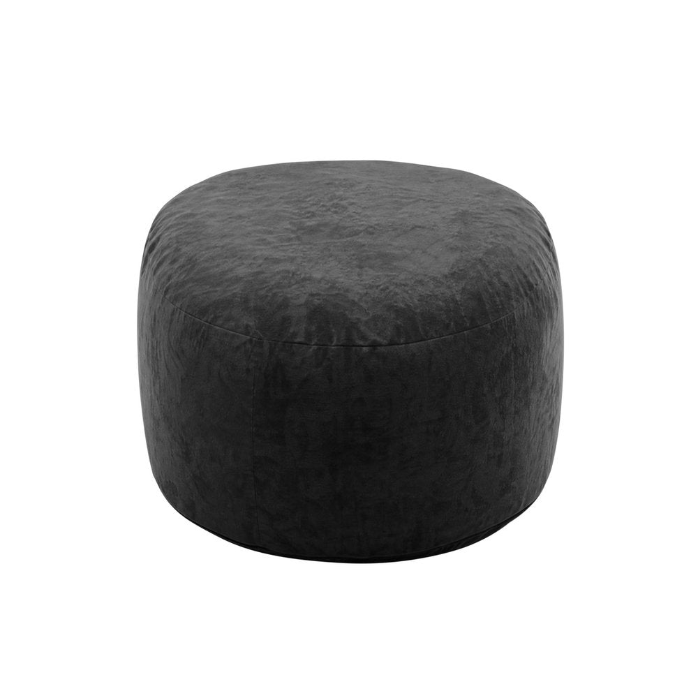 46" Black Upholstered Bean Bag Chair HomeRoots