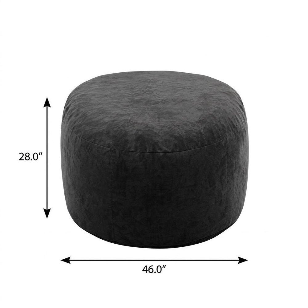 46" Black Upholstered Bean Bag Chair — view 6