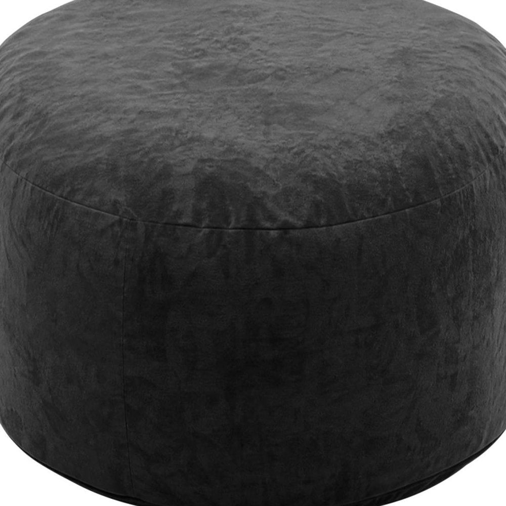 46" Black Upholstered Bean Bag Chair HomeRoots