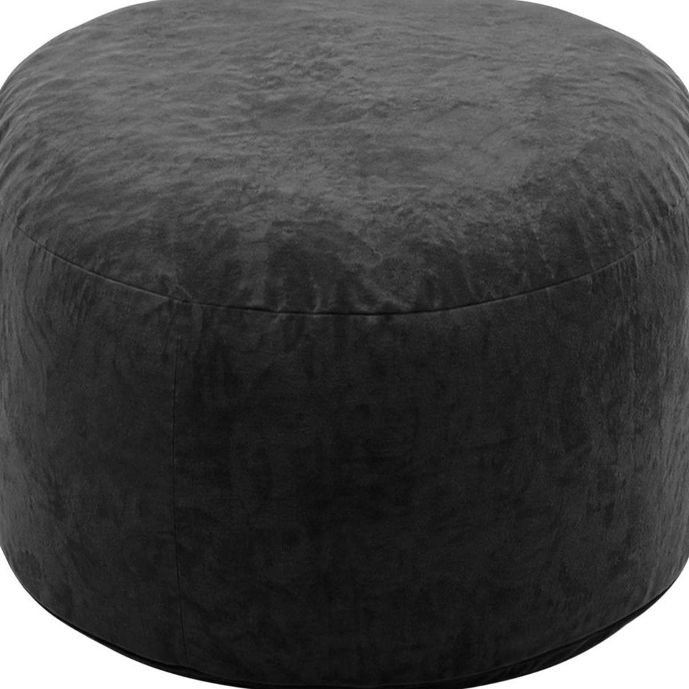 46" Black Upholstered Bean Bag Chair HomeRoots