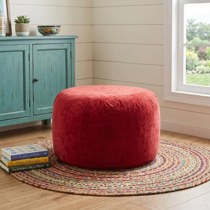 46" Red Upholstered Bean Bag Chair