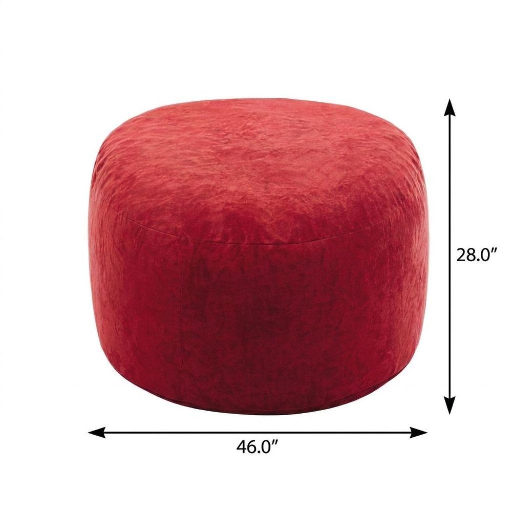 46" Red Upholstered Bean Bag Chair HomeRoots