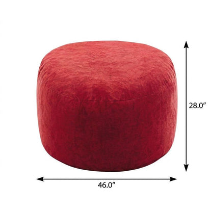 46" Red Upholstered Bean Bag Chair