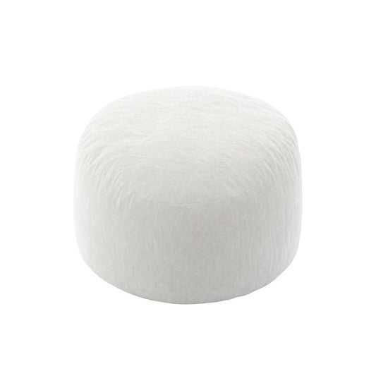 46" White Upholstered Bean Bag Chair HomeRoots