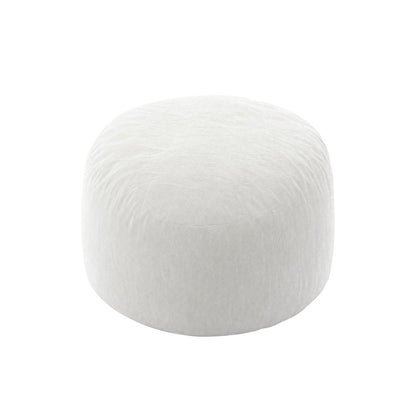 46" White Upholstered Bean Bag Chair