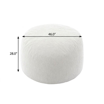 46" White Upholstered Bean Bag Chair HomeRoots