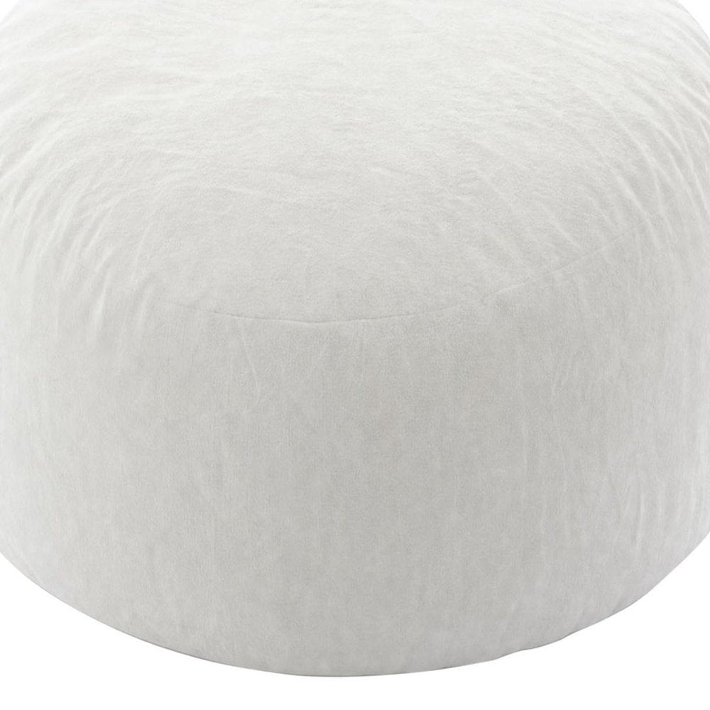 46" White Upholstered Bean Bag Chair — view 5