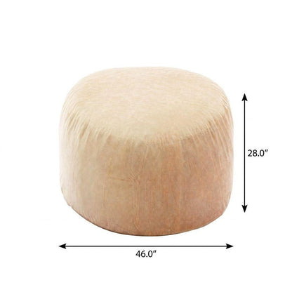 46" Camel Upholstered Bean Bag Chair HomeRoots