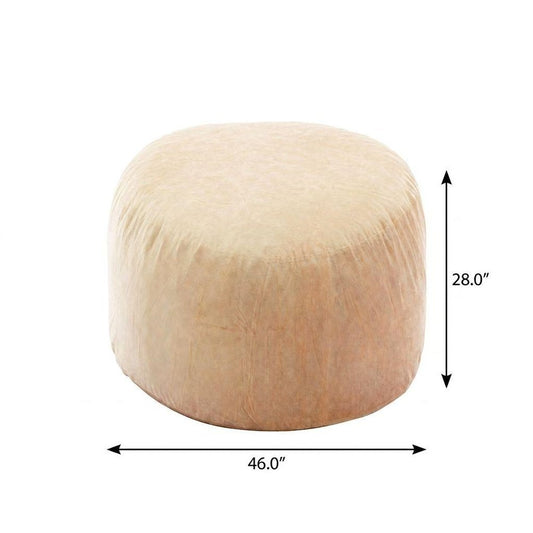 46" Camel Upholstered Bean Bag Chair