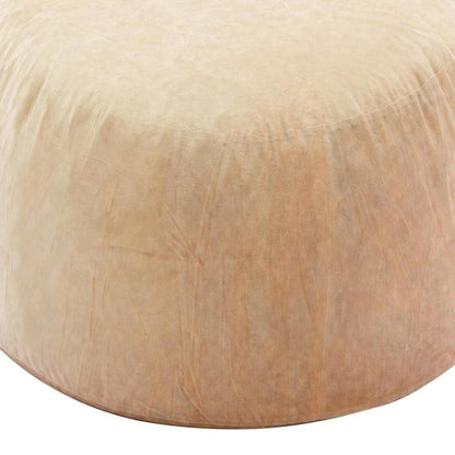 46" Camel Upholstered Bean Bag Chair HomeRoots